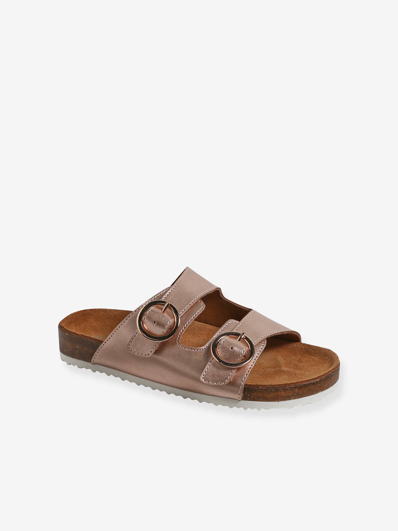 Verstelbare junior sandalen met dubbele bandjes goud