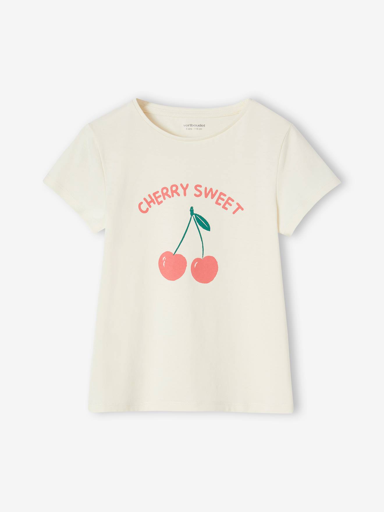 T-shirt met tekst meisjes vanille