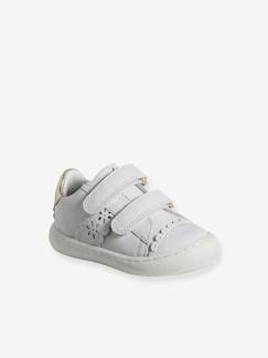 Schoenen-Meisje shoenen 23-38-Leren babysneakers met klittenband