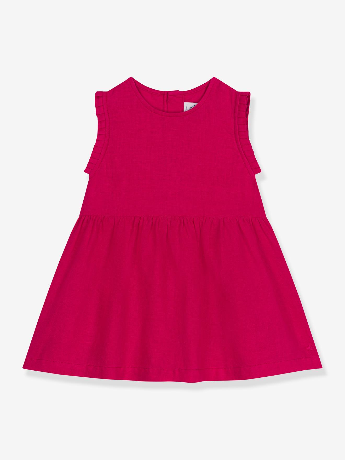 Mouwloze linnen jurk PETIT BATEAU rood