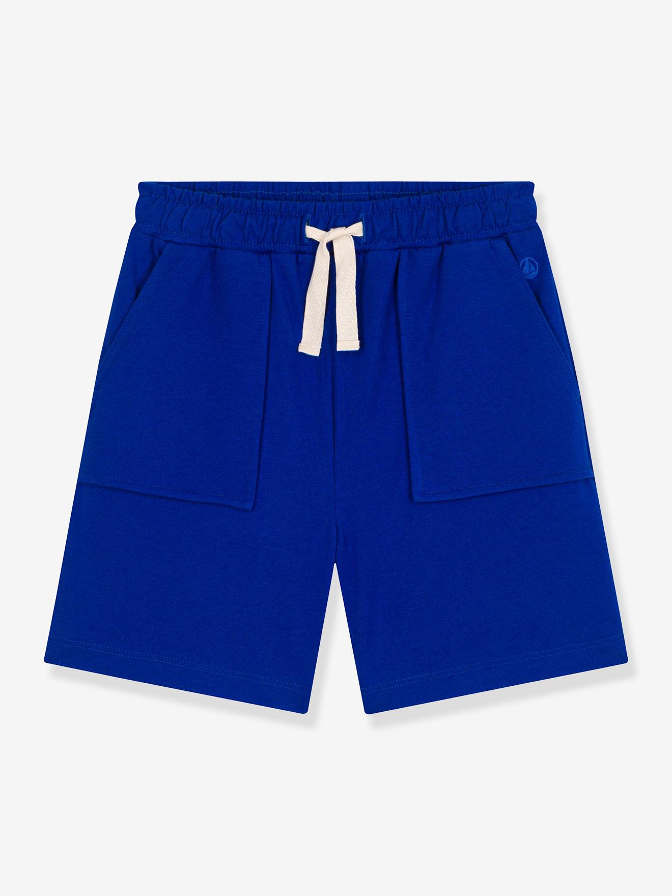 Jongensshort van katoen PETIT BATEAU marineblauw