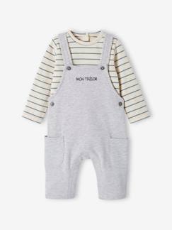 -Fleece babyset met te personaliseren T-shirt en tuinbroek