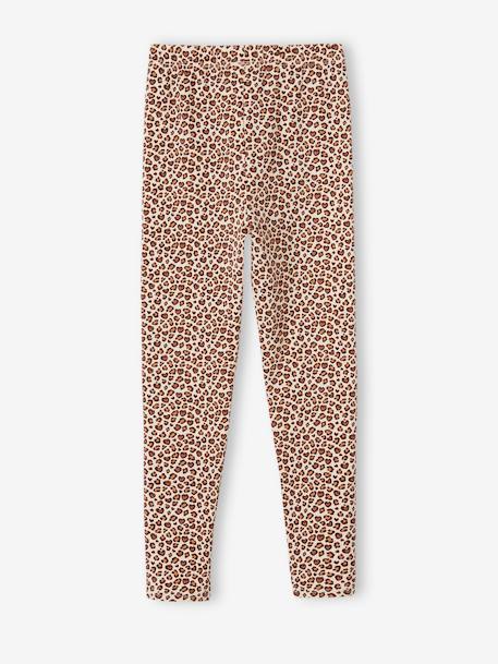 Bedrukte legging voor meisjes beige+blauw, bedrukt+roze (poederkleur)+smaragdgroen - vertbaudet enfant 