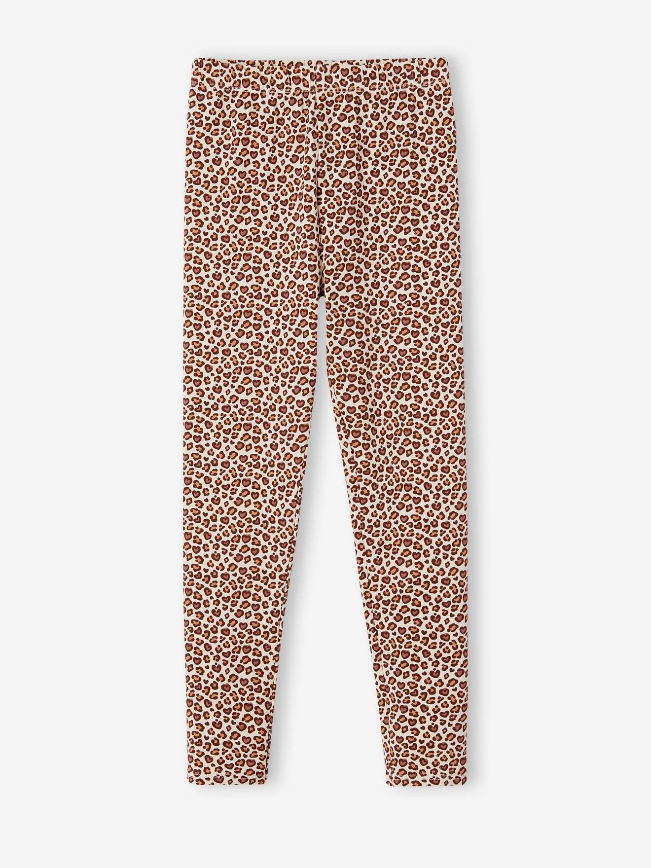 Bedrukte legging voor meisjes beige