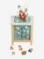 Grote houten activiteitenkubus Beige LOVELY FARM+blauw+roze+rozen+Tanzania - vertbaudet enfant 