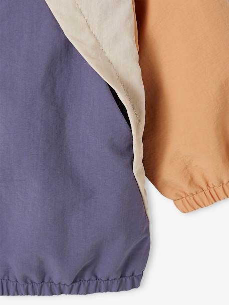 Windjack colorblock voor babyjongens blauwgroen+kameel - vertbaudet enfant 