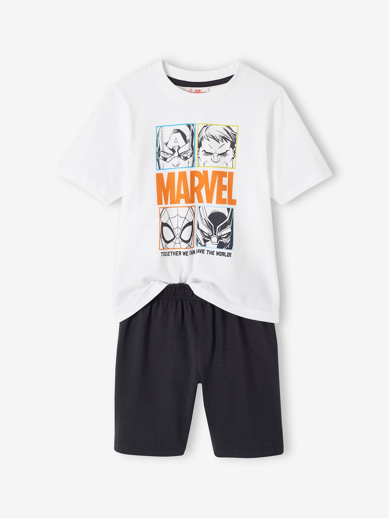 Tweekleurige pyjashort voor jongens Marvel® Avengers antraciet