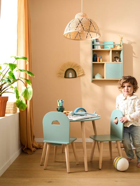 Set houten stoelen en tafel REGENBOOGCOLLECTIE saliegroen - vertbaudet enfant 