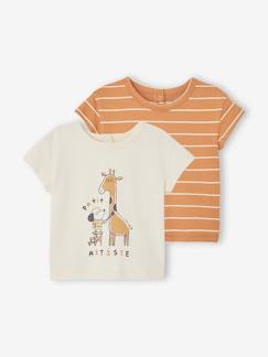 Baby-T-shirt, souspull-Set van 2 T-shirts voor baby, met korte mouwen