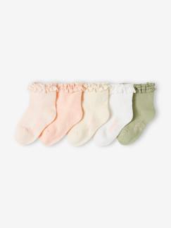 -Set van 5 paar halfhoge sokken meisjes (baby)