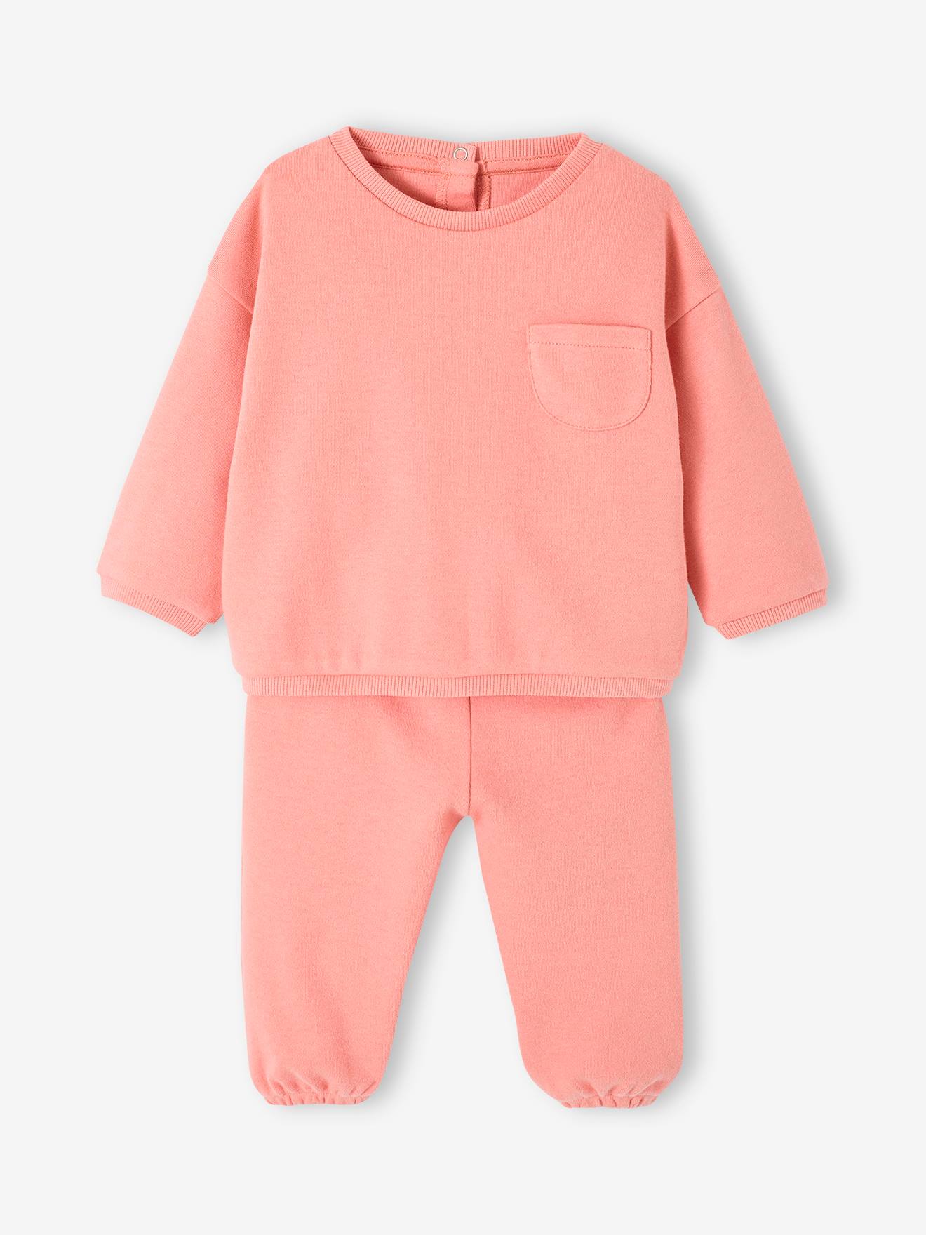 Molton babyset met sweater en harembroek rouge