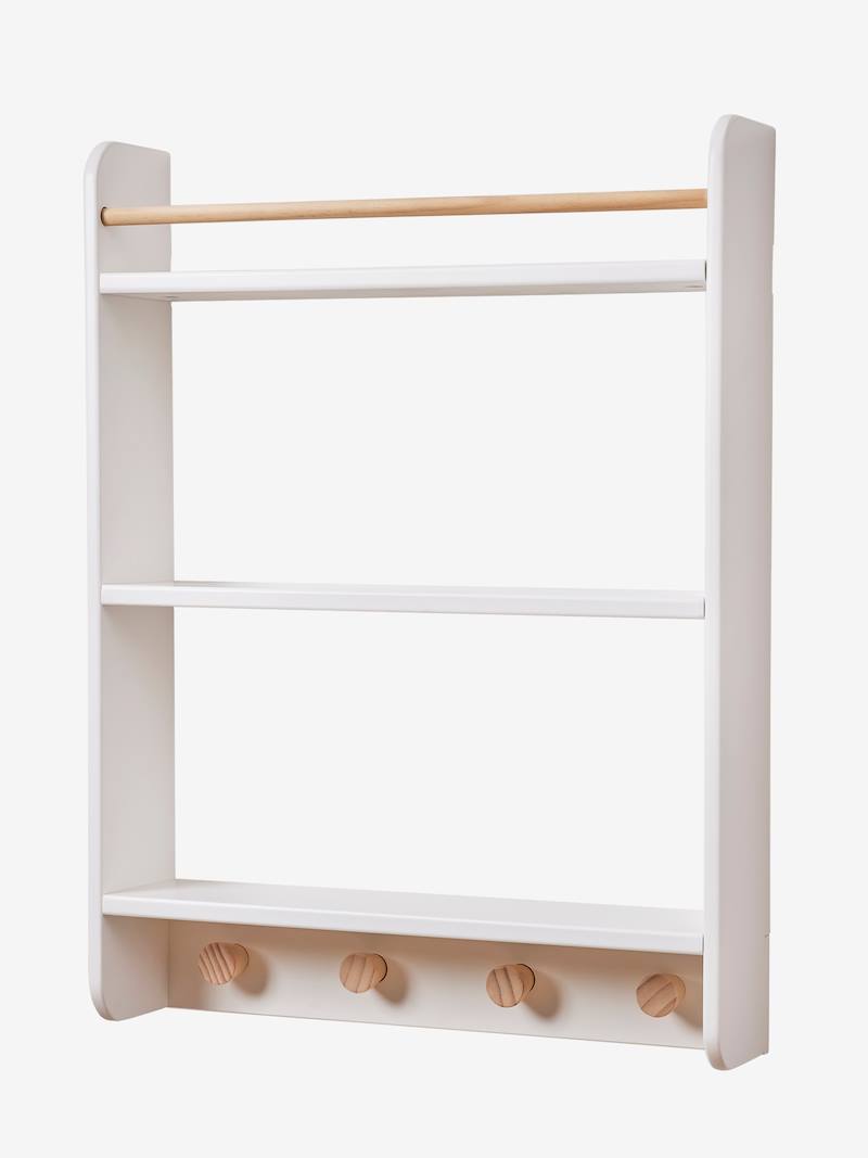 Ladekast met 6 laden, schuurdeurdesign, MDF, poten van grenenhout, wit