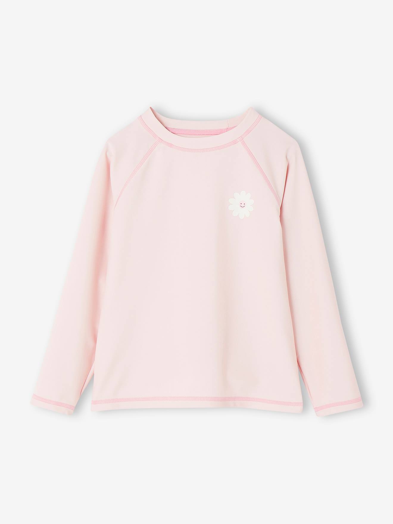 UV-bestendig zwemshirt voor meisjes roze, bedrukt