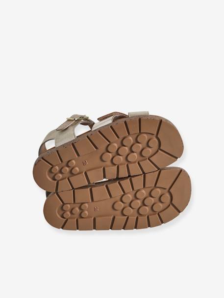 Leren open kindersandalen goud - vertbaudet enfant 