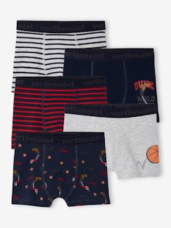 -Set met 5 stretch jongensboxers "basket" van biokatoen