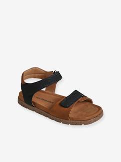 Sandalen met klittenbandsluiting van leer voor kinderen, VERTBAUDET-collectie.  - vertbaudet enfant