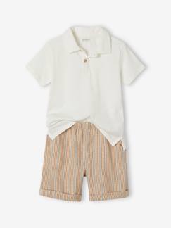 Jongens-Set-Nette jongensoutfit met poloshirt en korte broek