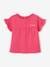 Personaliseerbaar T-shirt baby van biokatoen ecru+fuchsia - vertbaudet enfant 