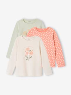 -Set van 3 T-shirts voor meisjes met lange mouwen Oeko-Tex®