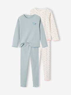 Set van 2 meisjespyjama's van ribtricot  - vertbaudet enfant