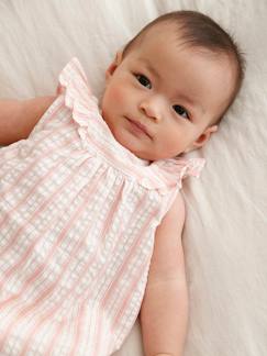 Baby-Rok, jurk-Gestreepte jurk in seersucker geboorte