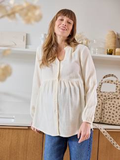 -Zwangerschaps- en voedingsblouse van katoengaas