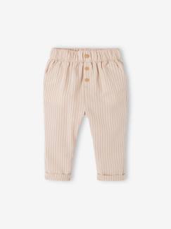 -Gestreepte babybroek met elastische tailleband