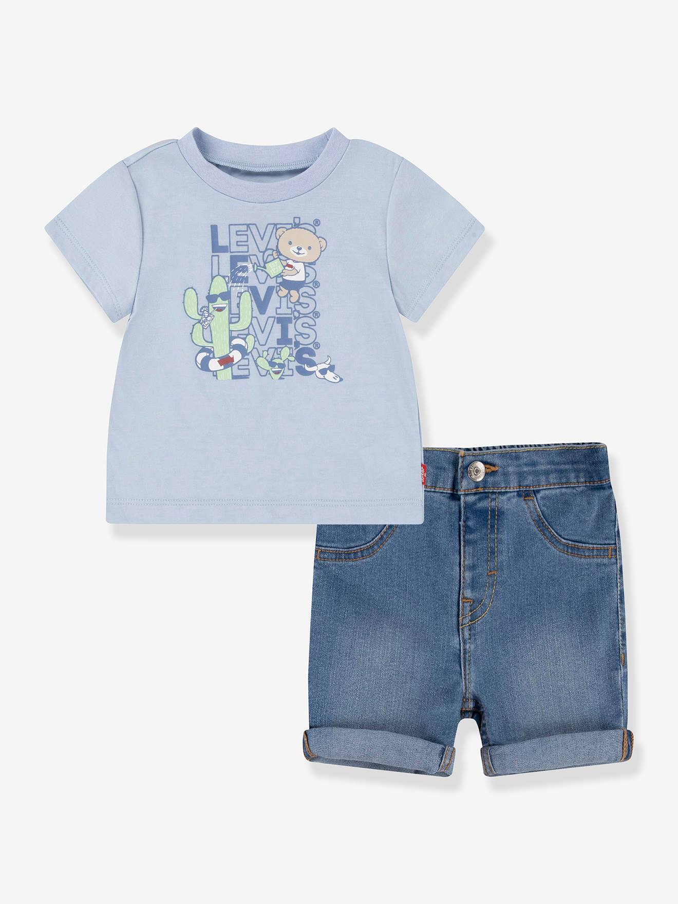 Jongensset met short + T-shirt Levi's® hemelsblauw