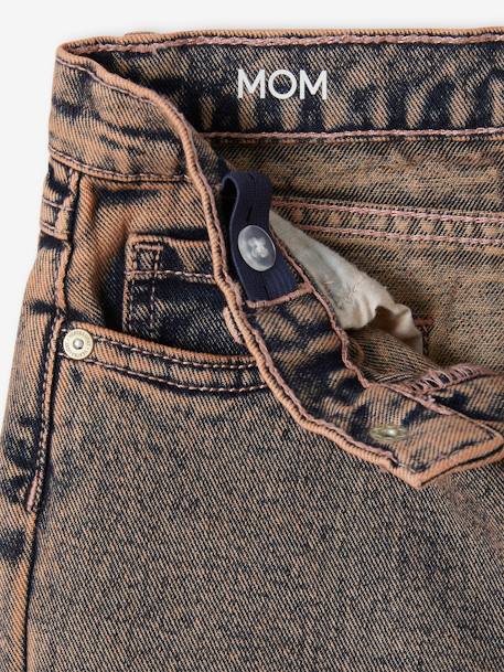 Overgeverfde mom-jeans voor meisjes oudroze - vertbaudet enfant 