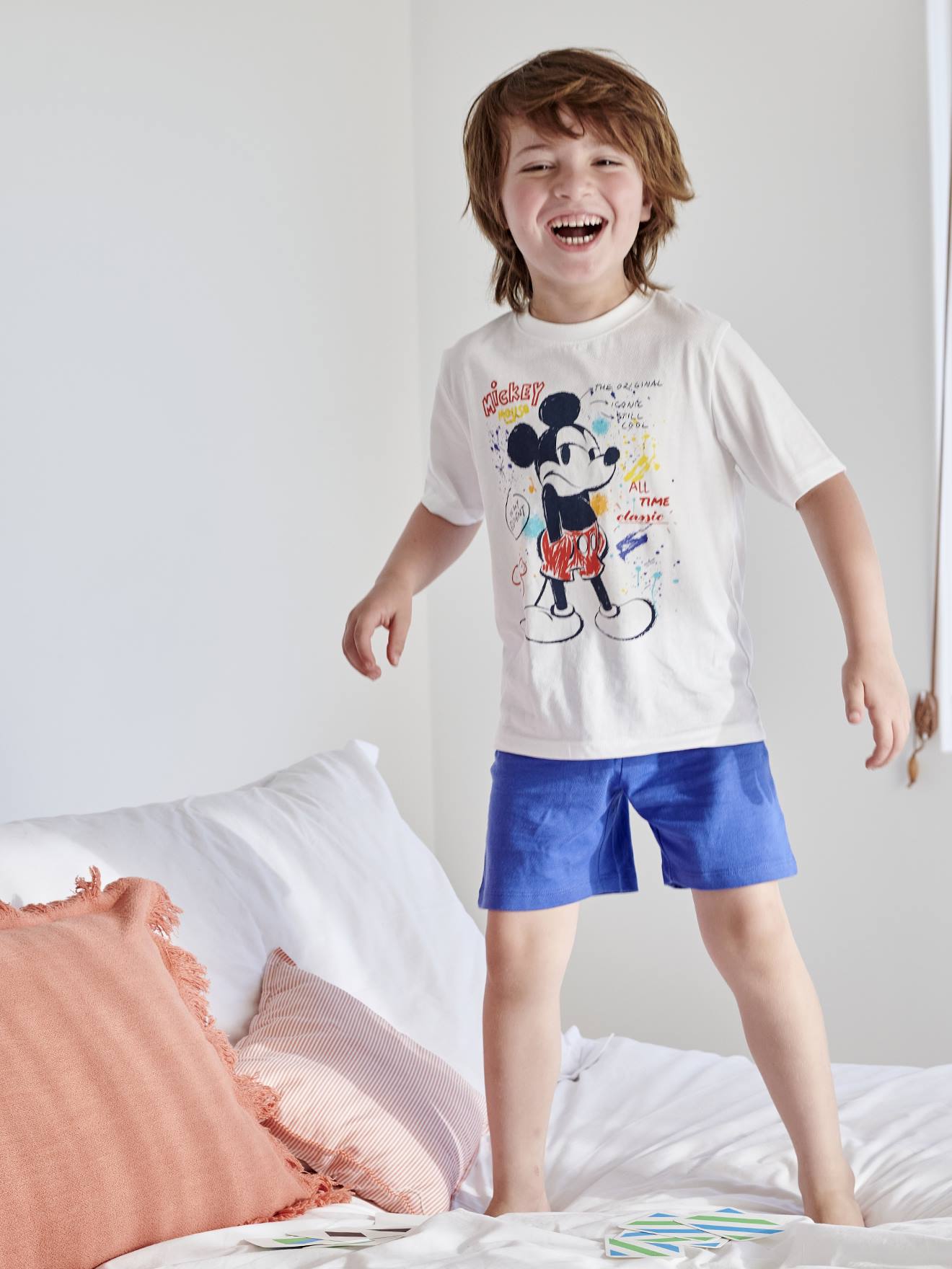 Tweekleurige pyjashort voor jongens Disney® Mickey blauw