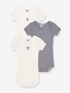 Baby-Body-Set van 3 rompertjes met korte mouwen PETIT BATEAU