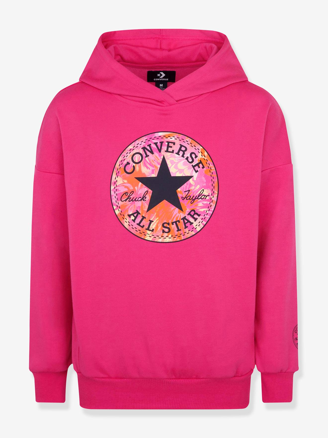 Meisjessweater met capuchon CONVERSE fuchsia