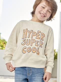 Jongens-Trui, vest, sweater-Sweater-Jongenssweater Basics met grafische motieven