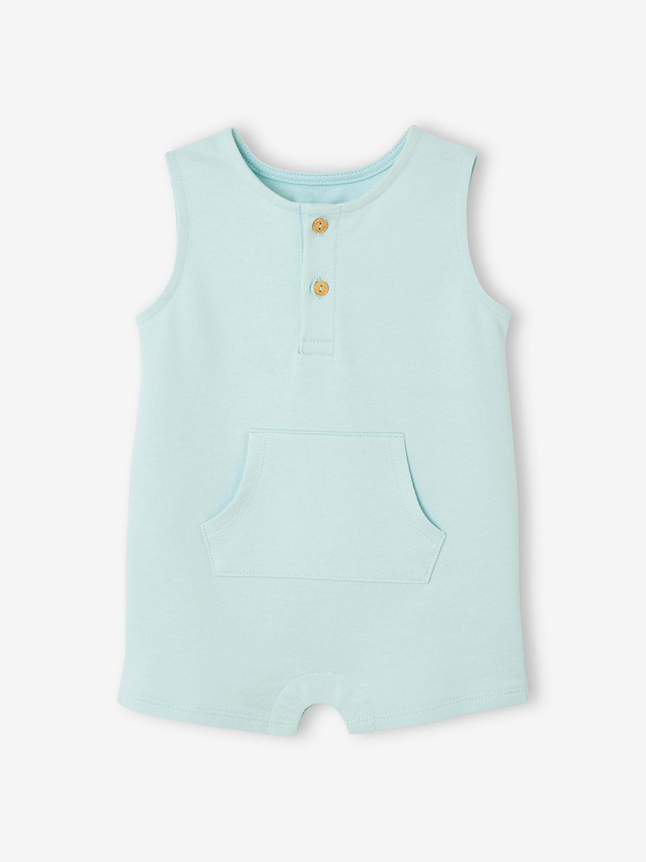 Fleece combi-short voor baby's hemelsblauw