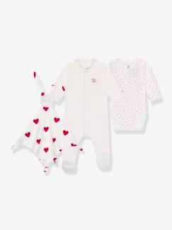 -Slaapzakje + body + knuffel met hartjes PETIT BATEAU