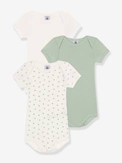 Baby-Body-Set van 3 rompertjes met korte mouwen PETIT BATEAU