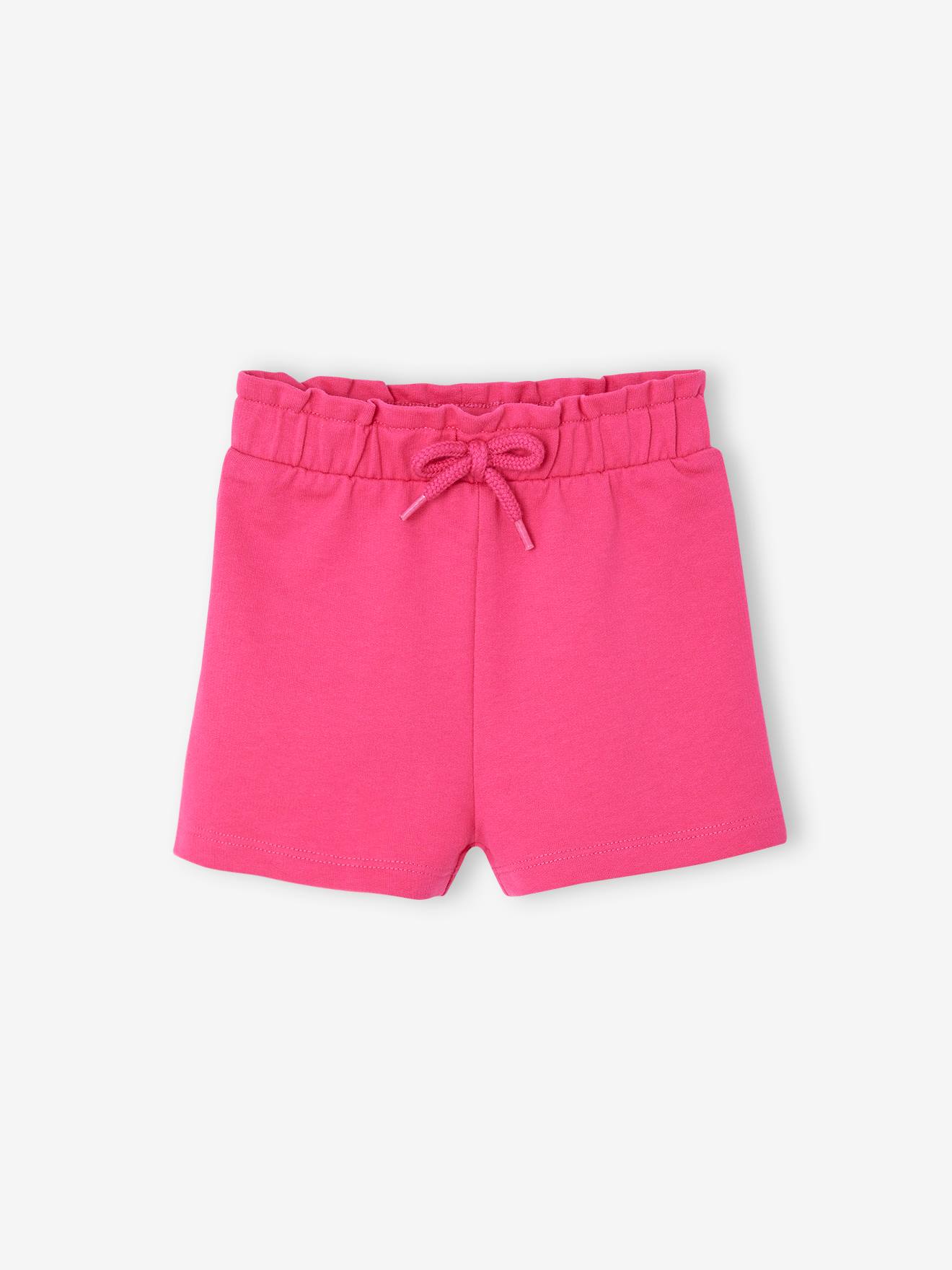 Fleece babyshort in paperbag-stijl fuchsia