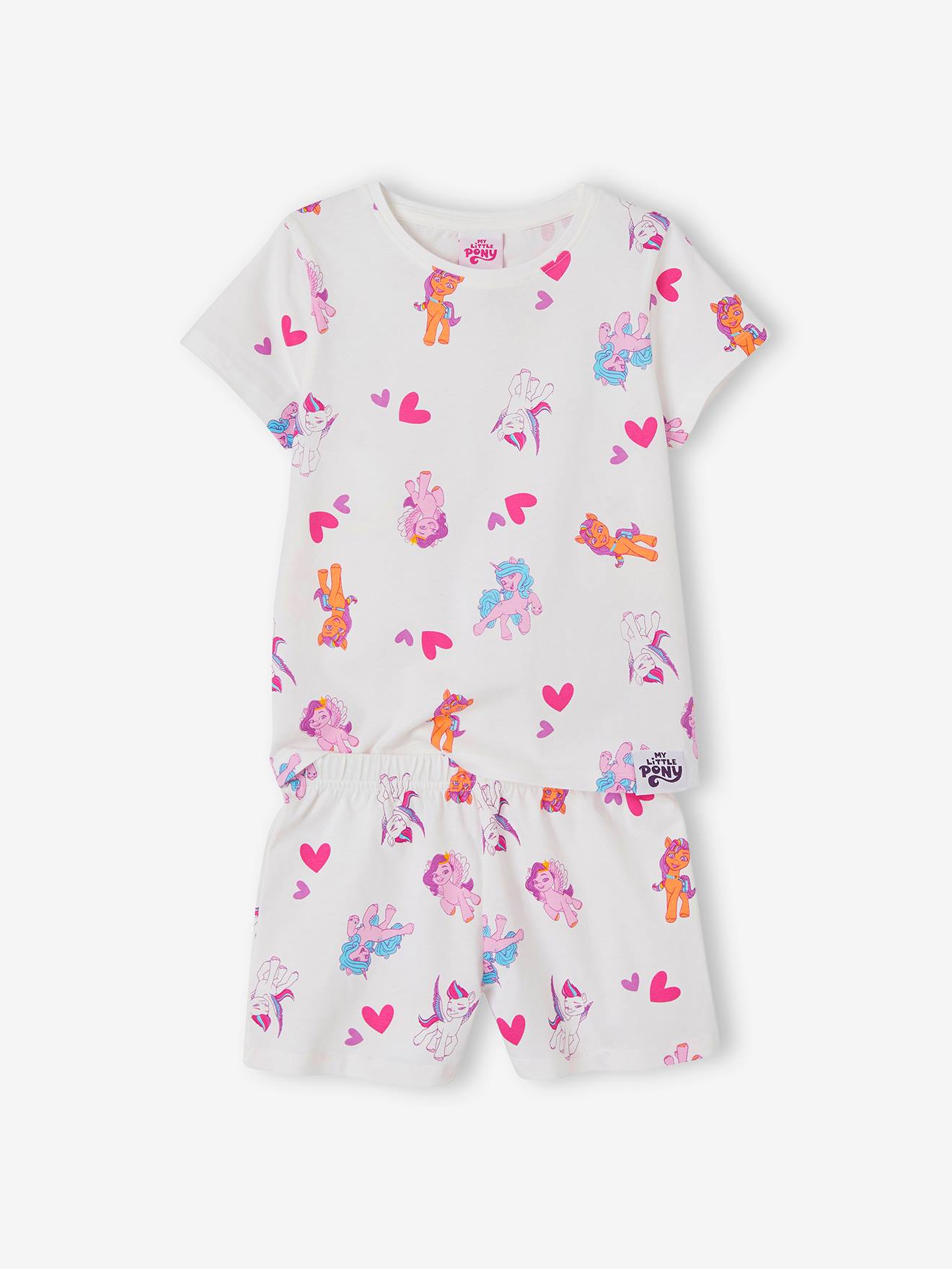 Korte meisjespyjama My Little Pony® wit, bedrukt