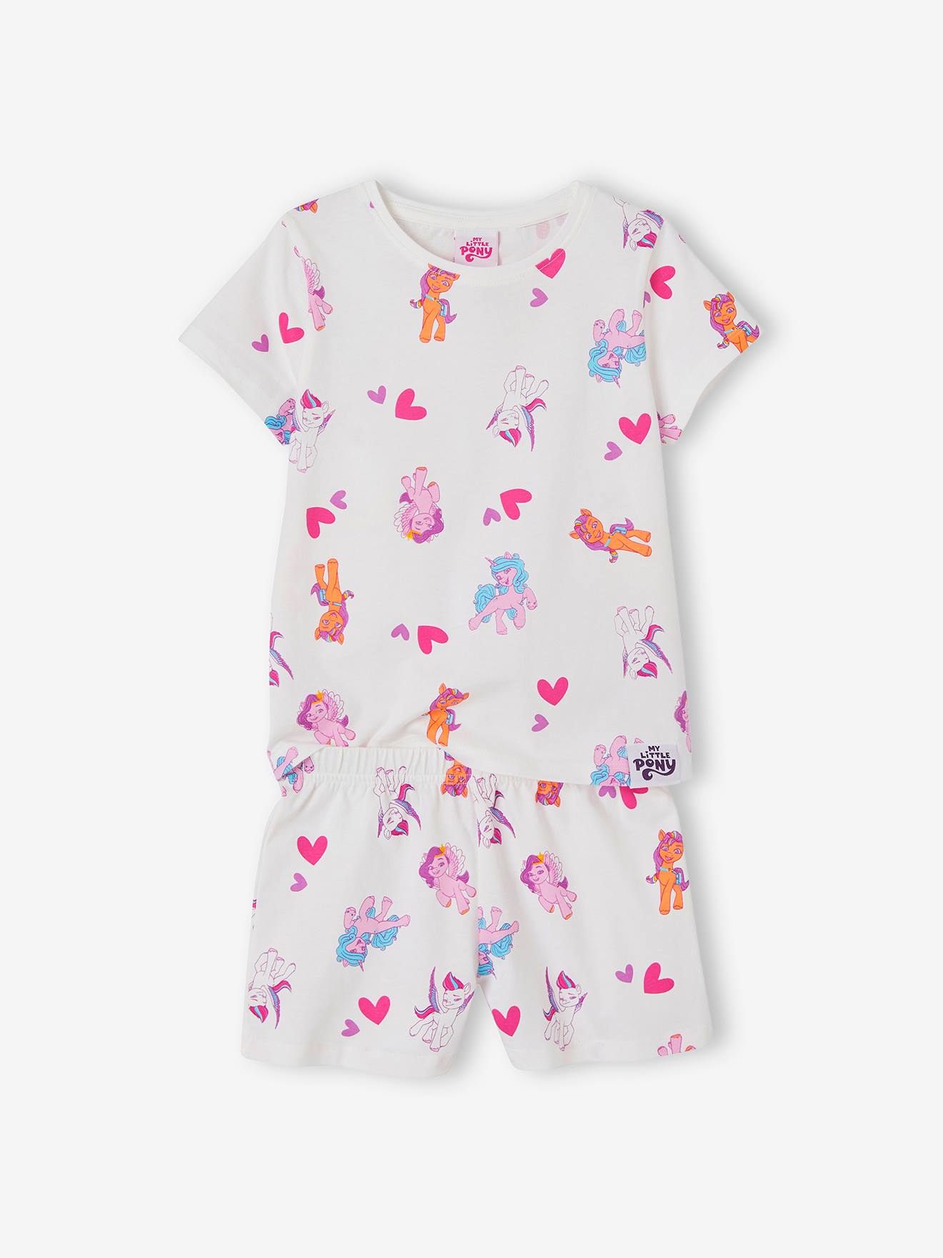 Korte meisjespyjama My Little Ponyยฎ wit, bedrukt
