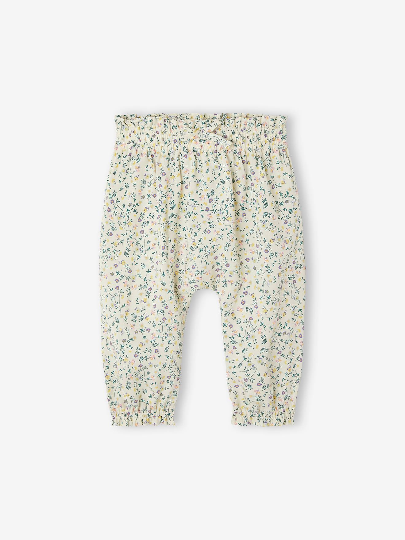 Losse babybroek met print paars, bedrukt