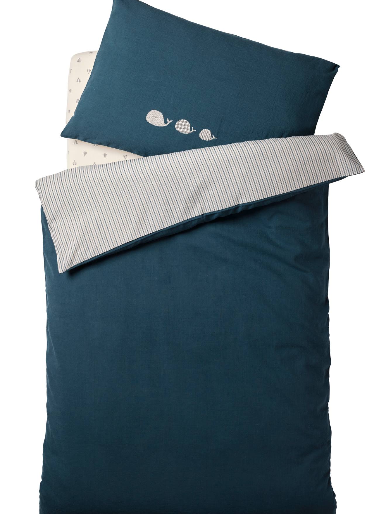 Dekbed baby NAVY SEA blauw, gestreept