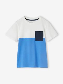 Jongens-T-shirt, poloshirt, souspull-T-shirt-Colorblock jongensshirt met korte mouwen