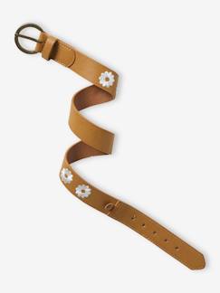 Meisje-Accessoires-Ceintuur-Geborduurde leren riem met bloemen voor meisjes