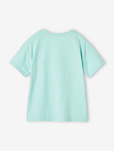 Jongensshirt met leuk dierenmotief azuurblauw+turquoiseblauw+wit - vertbaudet enfant 