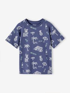 Jongens-Jongensshirt met grafisch vakantiemotief