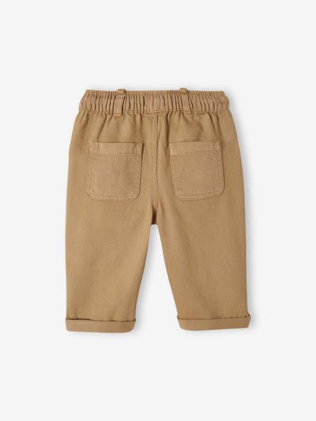 Rechte babybroek met elastische taille beige - vertbaudet enfant 