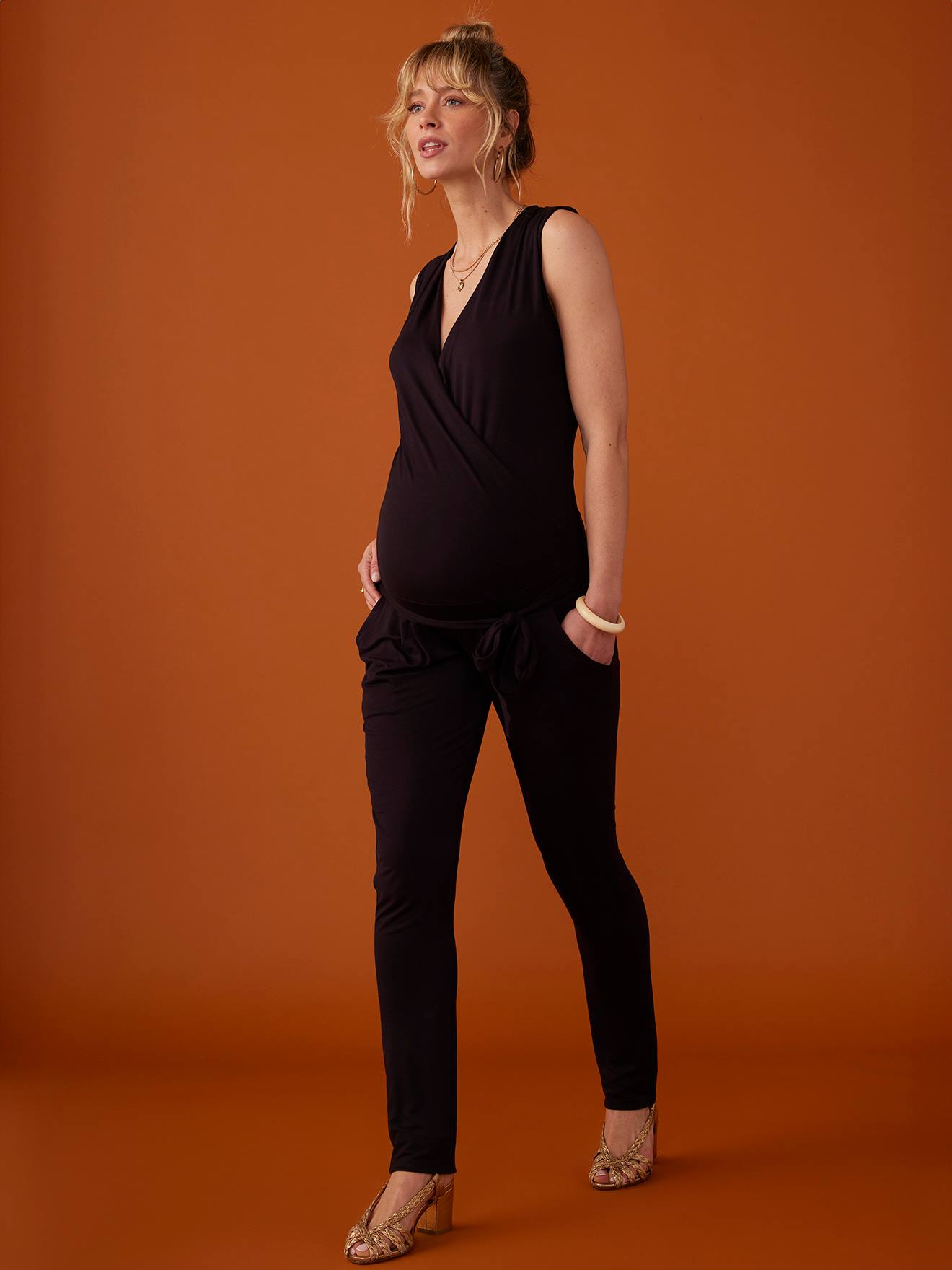 Zwangerschaps-jumpsuit Trisha Tank ENVIE DE FRAISE zwart