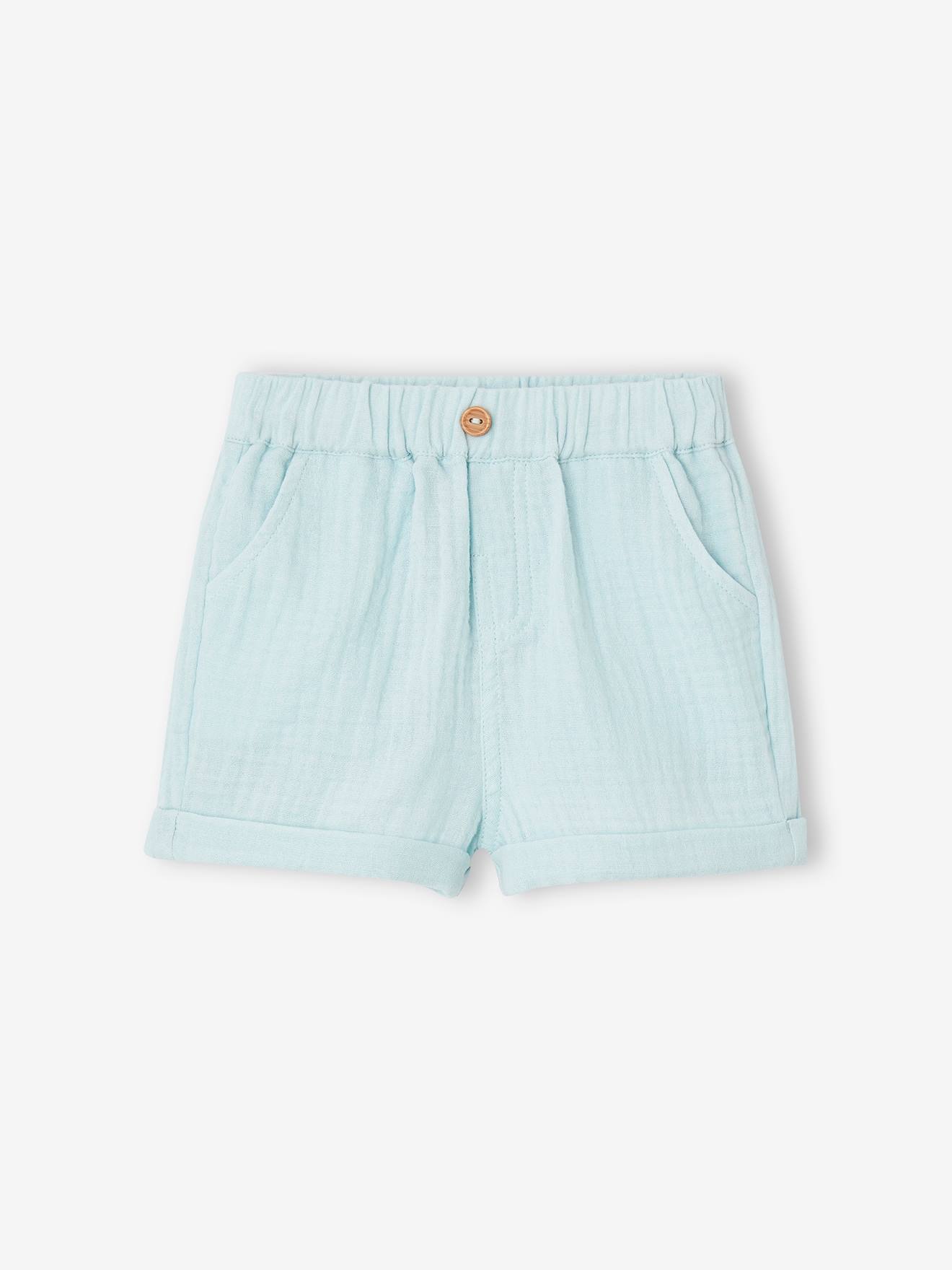 Babyshort in katoengaas blauw