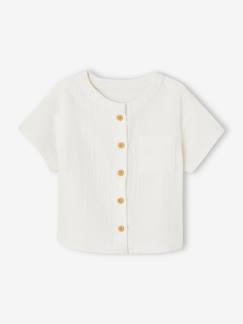 Baby-Babyblouse met korte mouwen van katoengaas