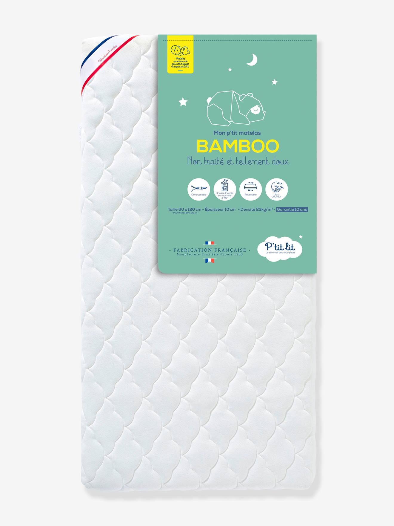 Bamboe Baby Matras - 60x120 cm - Zacht en Absorberend Viscose - Vrij van Chemische Behandelingen - Oeko-Tex® - EU-product